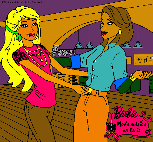 Dibujo Barbie y su amiga pintado por thiara