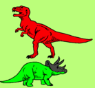 Dibujo Triceratops y tiranosaurios rex pintado por Johann