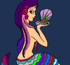 Dibujo Sirena y perla pintado por ANDREA5