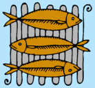 Dibujo Pescado a la brasa pintado por Nahomy