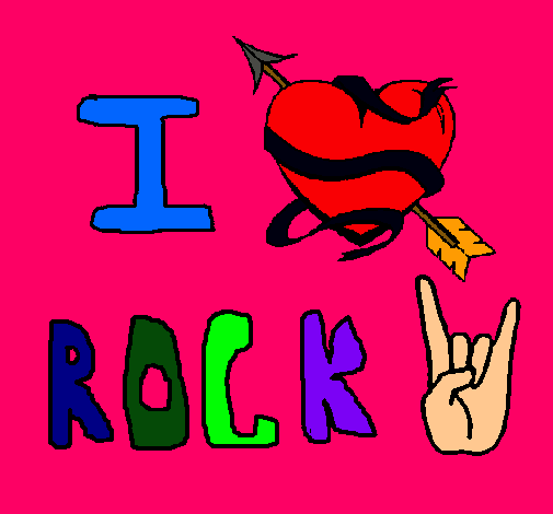 Dibujo I love rock pintado por saraGrVe