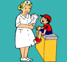 Dibujo Enfermera y niño pintado por Tina1
