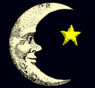 Dibujo Luna y estrella pintado por estreyitado