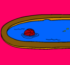 Dibujo Pelota en la piscina pintado por miki