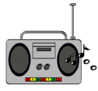 Dibujo Radio cassette 2 pintado por maur