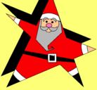 Dibujo Papa Noel en forma de estrella pintado por EVISXULIS