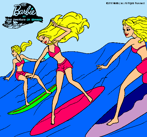 Dibujo Barbie de nuevo con sus amigas pintado por martica