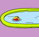 Dibujo Pelota en la piscina pintado por ketecillo