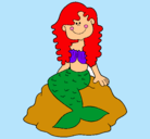 Dibujo Sirena sentada en una roca pintado por karyme