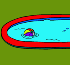 Dibujo Pelota en la piscina pintado por sepi