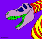 Dibujo Esqueleto tiranosaurio rex pintado por raul