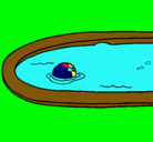 Dibujo Pelota en la piscina pintado por tomi