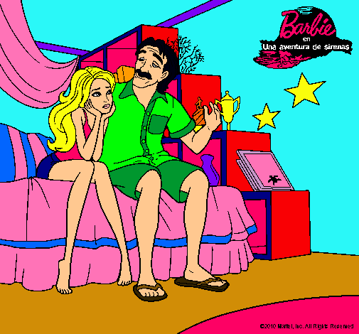 Dibujo Barbie con su padre pintado por esrefy