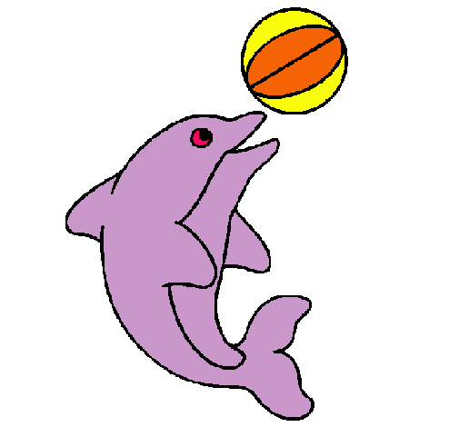 Dibujo Delfín jugando con una pelota pintado por razzi16