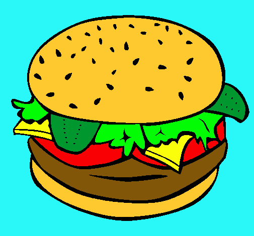 Dibujo Hamburguesa completa pintado por Gabriela_1