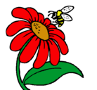 Dibujo Margarita con abeja pintado por riccy