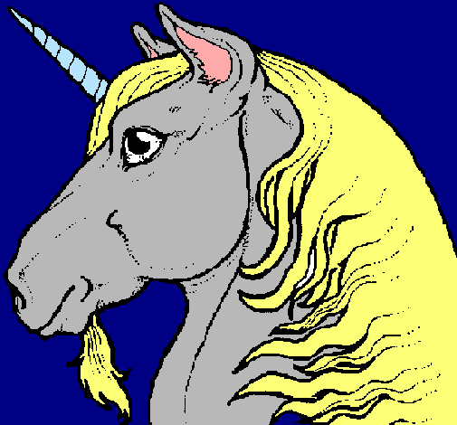 Dibujo Cabeza de unicornio pintado por anajackson