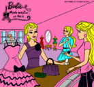 Dibujo Barbie en una tienda de ropa pintado por solecitoh