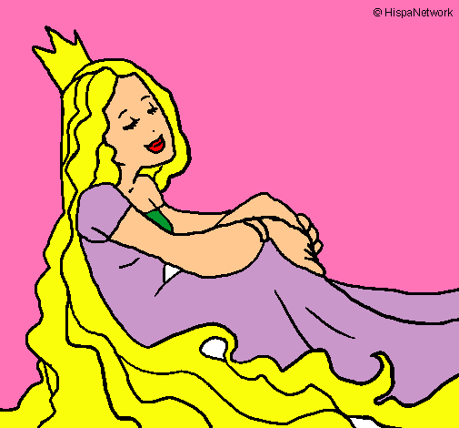 Dibujo Princesa relajada pintado por mayl