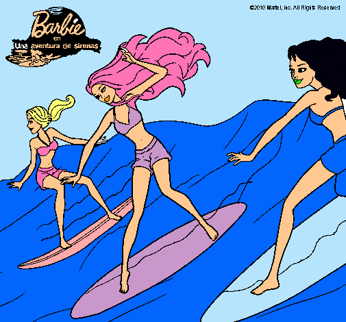 Dibujo Barbie de nuevo con sus amigas pintado por Elinor