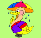 Dibujo Pato bajo la lluvia pintado por abiiiiii