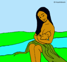 Dibujo Madre con su bebe pintado por jocelyne