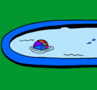 Dibujo Pelota en la piscina pintado por locaaa1