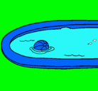 Dibujo Pelota en la piscina pintado por lauracarabias