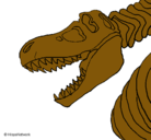 Dibujo Esqueleto tiranosaurio rex pintado por evee