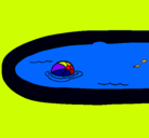 Dibujo Pelota en la piscina pintado por milagroScorreA