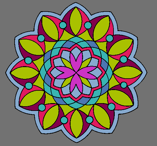 Dibujo Mandala 3 pintado por blanca