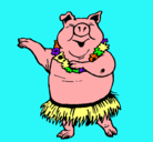 Dibujo Cerdo hawaiano pintado por AVATAR
