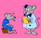 Dibujo Doctor y paciente ratón pintado por werty
