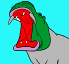Dibujo Hipopótamo con la boca abierta pintado por Johann