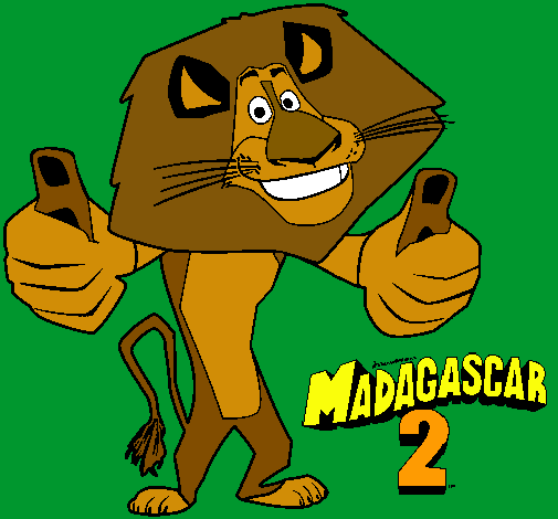 Dibujo Madagascar 2 Alex pintado por anub4