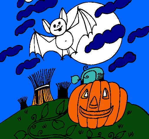 Dibujo Paisaje de Halloween pintado por mariateres