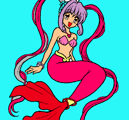 Dibujo Sirena con perlas pintado por razzi16