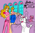 Dibujo Barbie y su amiga mirando ropa pintado por fifofo