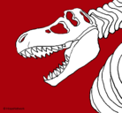 Dibujo Esqueleto tiranosaurio rex pintado por eider