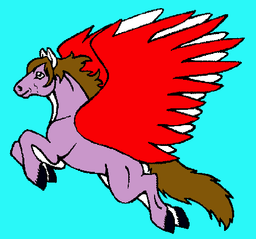 Dibujo Pegaso volando pintado por Erika 