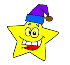 Dibujo estrella de navidad pintado por odette