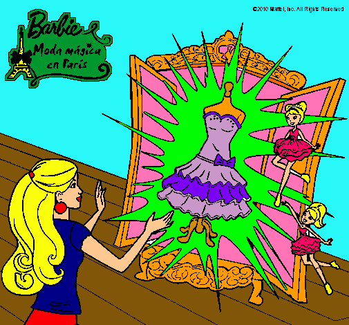 Dibujo El vestido mágico de Barbie pintado por maite1162