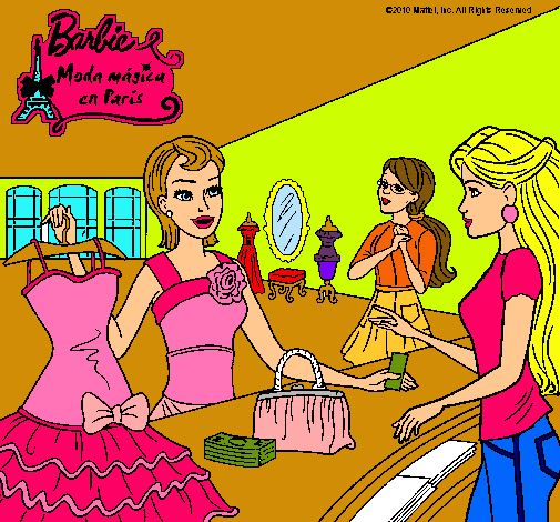Dibujo Barbie en una tienda de ropa pintado por Camilaaali
