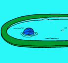 Dibujo Pelota en la piscina pintado por mayl