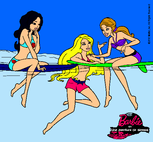 Dibujo Barbie y sus amigas pintado por esrefy