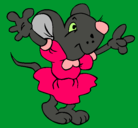 Dibujo Rata con vestido pintado por amalia