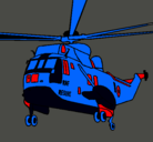 Dibujo Helicóptero al rescate pintado por licantropo