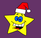 Dibujo estrella de navidad pintado por isaac