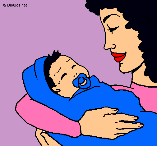 Dibujo Madre con su bebe II pintado por h0bdd