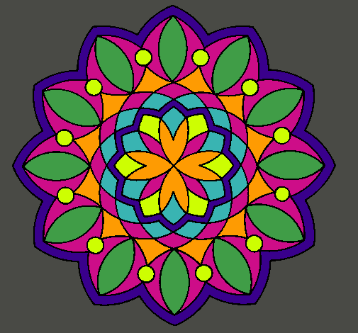 Dibujo Mandala 3 pintado por blanca